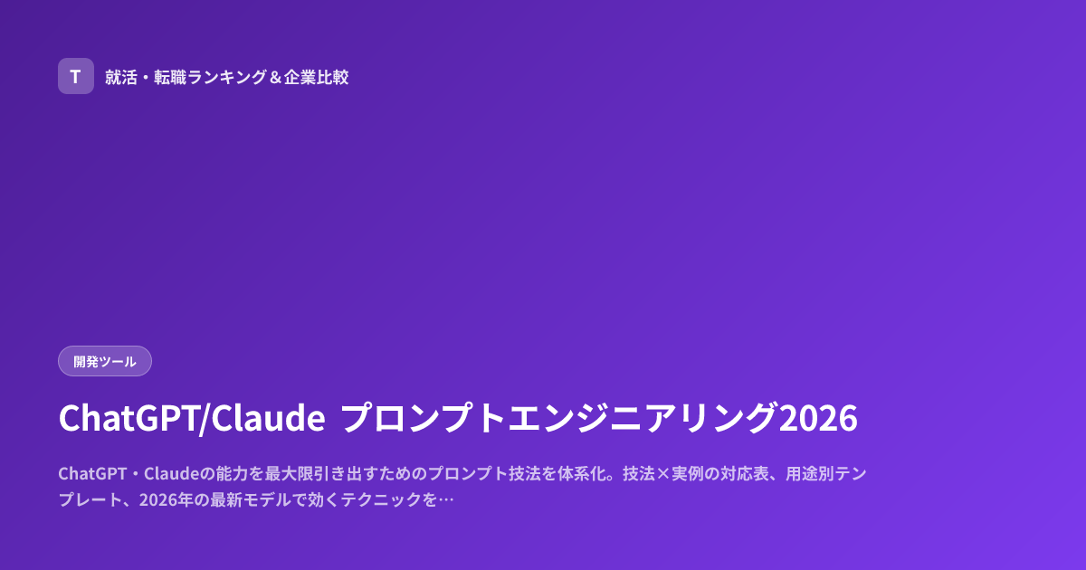 ChatGPT/Claude プロンプトエンジニアリング2026