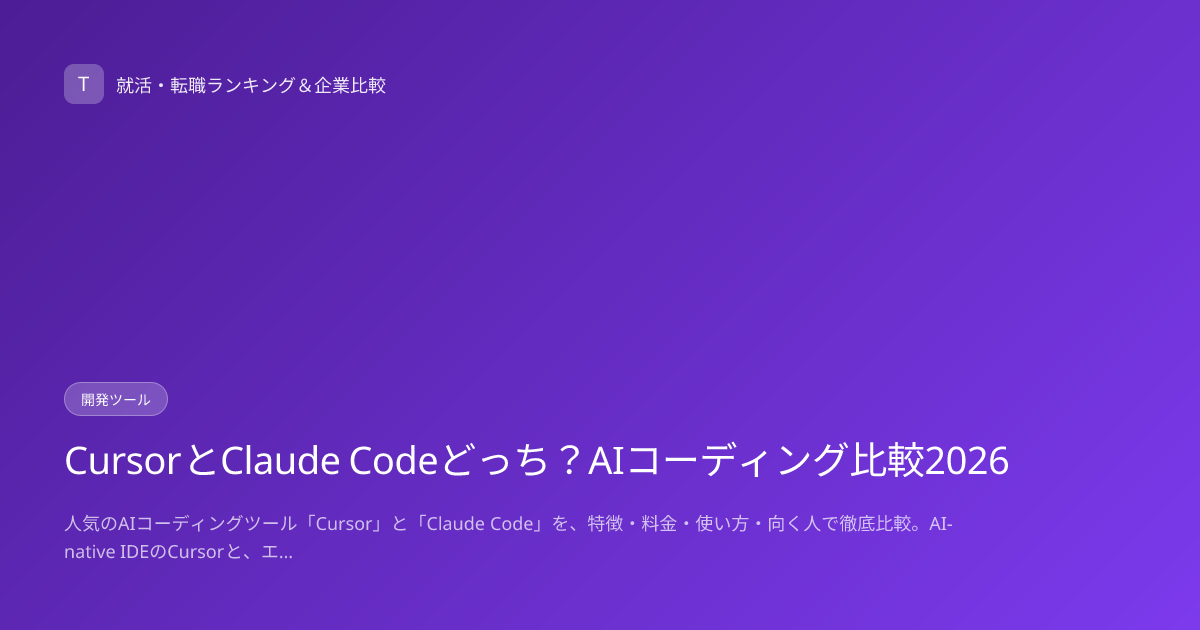CursorとClaude Codeどっち？AIコーディング比較2026