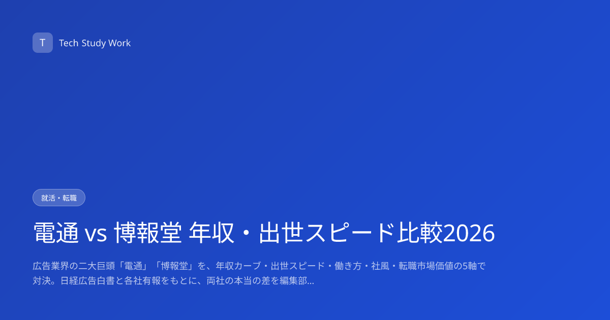 電通 vs 博報堂 年収・出世スピード比較2026
