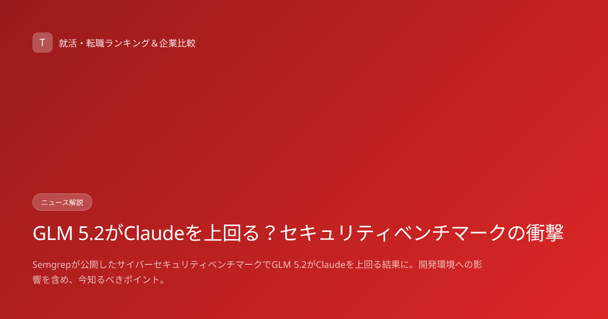 GLM 5.2がClaudeを上回る？セキュリティベンチマークの衝撃