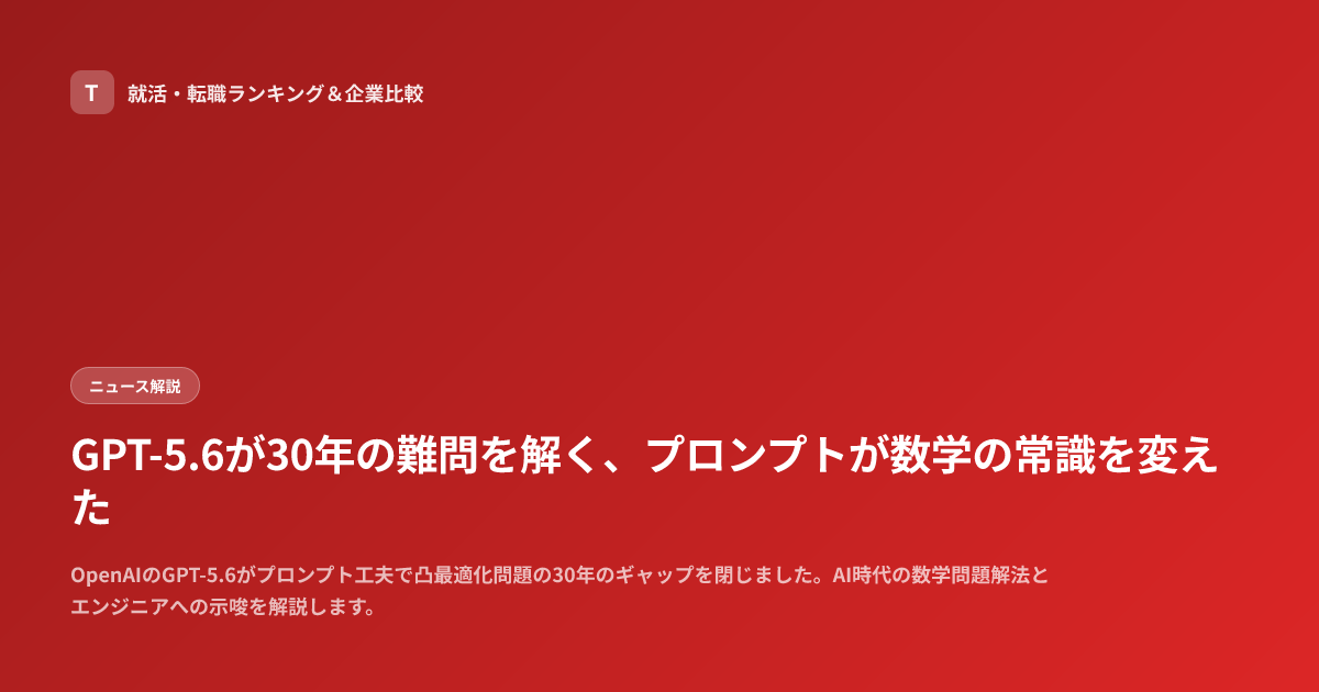 GPT-5.6が30年の難問を解く、プロンプトが数学の常識を変えた