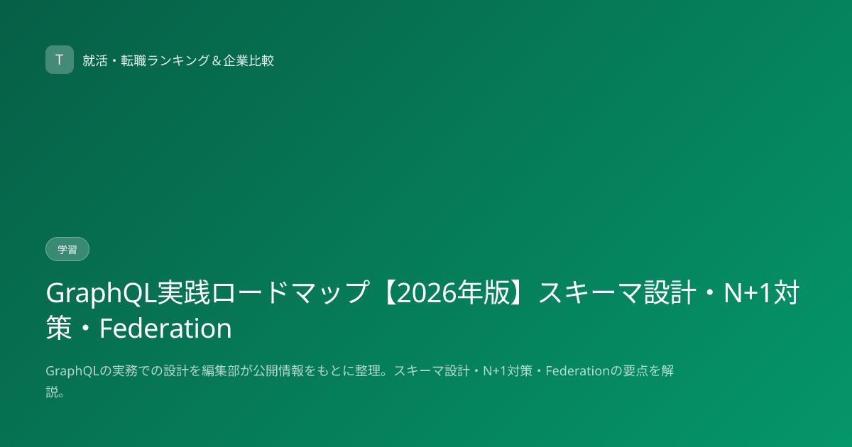 GraphQL実践ロードマップ【2026年版】スキーマ設計・N+1対策・Federation